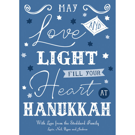 Festive Hanukkah Flat Holiday Cards